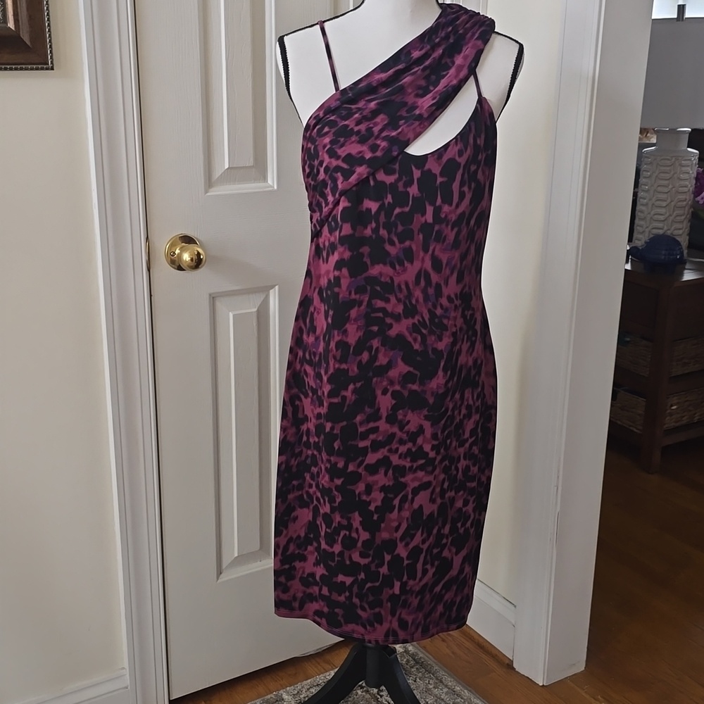 BOLD ELEMENTS BRAND WOMEN'S PURPLE AND BLACK DRESS SIZE LARGE